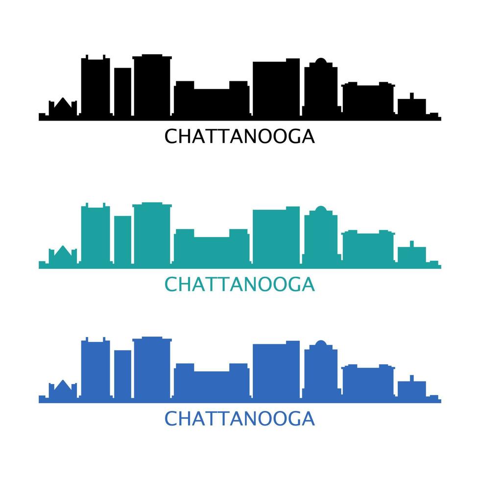 skyline van chattanooga op witte achtergrond vector