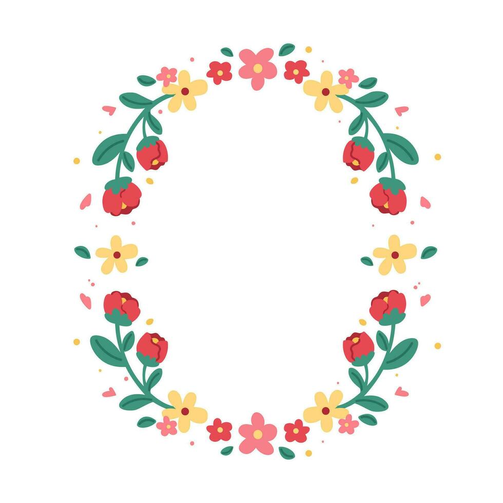 reeks van schattig rood geel en roze bloemen arrangement met groen bladeren geïsoleerd vector Aan wit achtergrond. kleurrijk bloemen element voor bruiloft of groet kaart ontwerp.