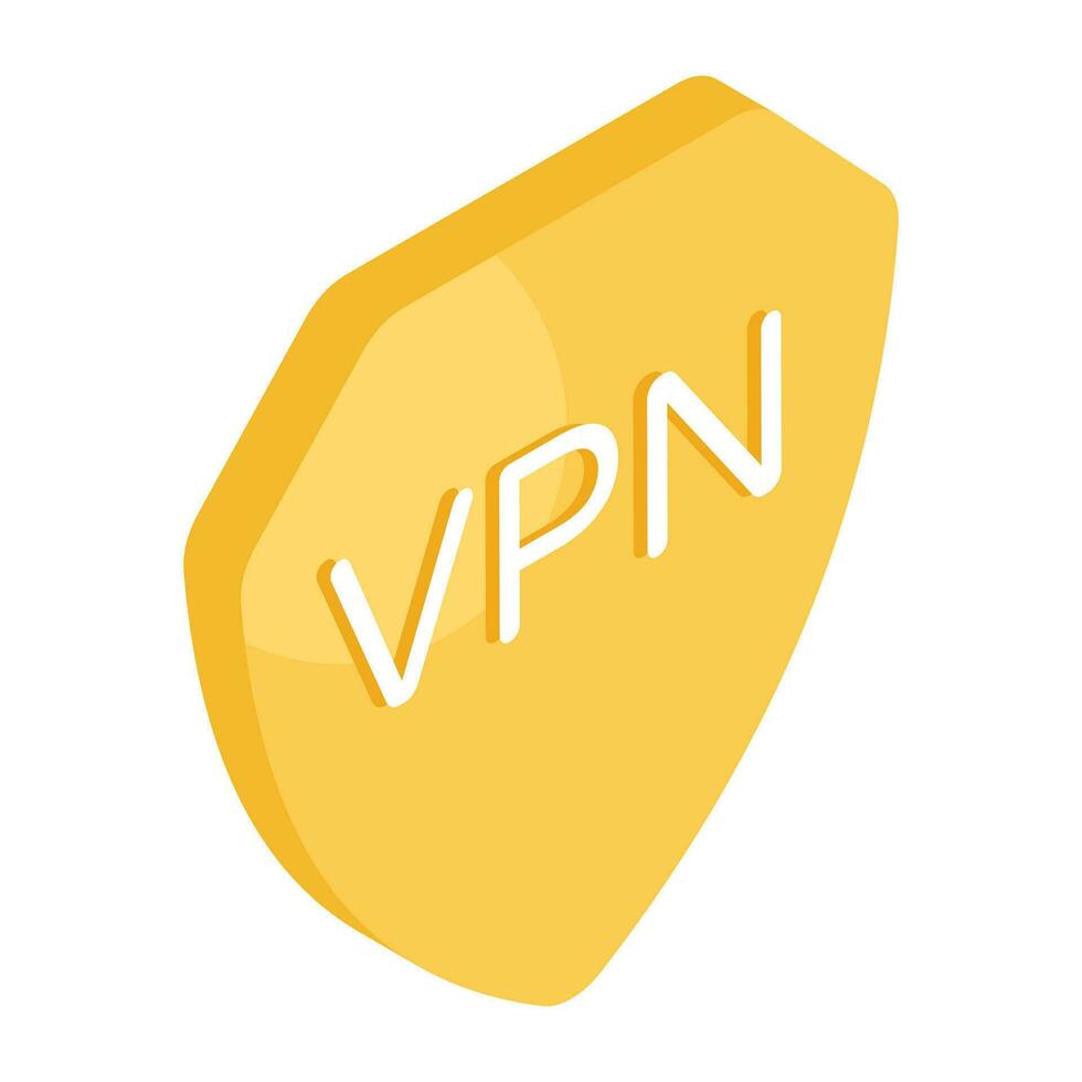 een isometrische ontwerp icoon van beveiligen vpn vector