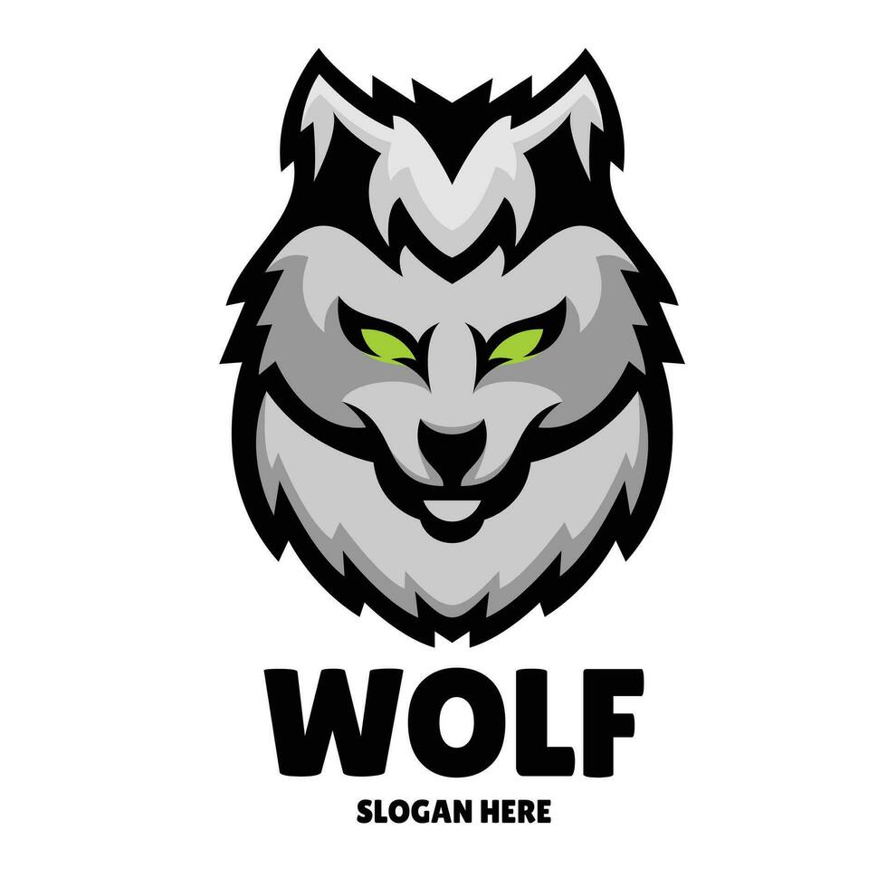 wolf mascotte logo esports illustratie vector