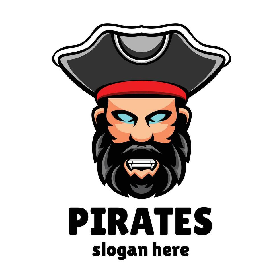 piraten mascotte logo ontwerp illustratie vector