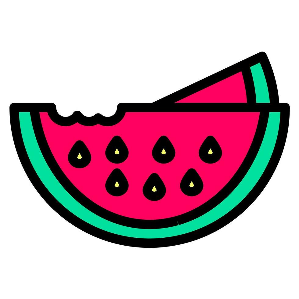 watermeloen icoon vector of logo illustratie stijl