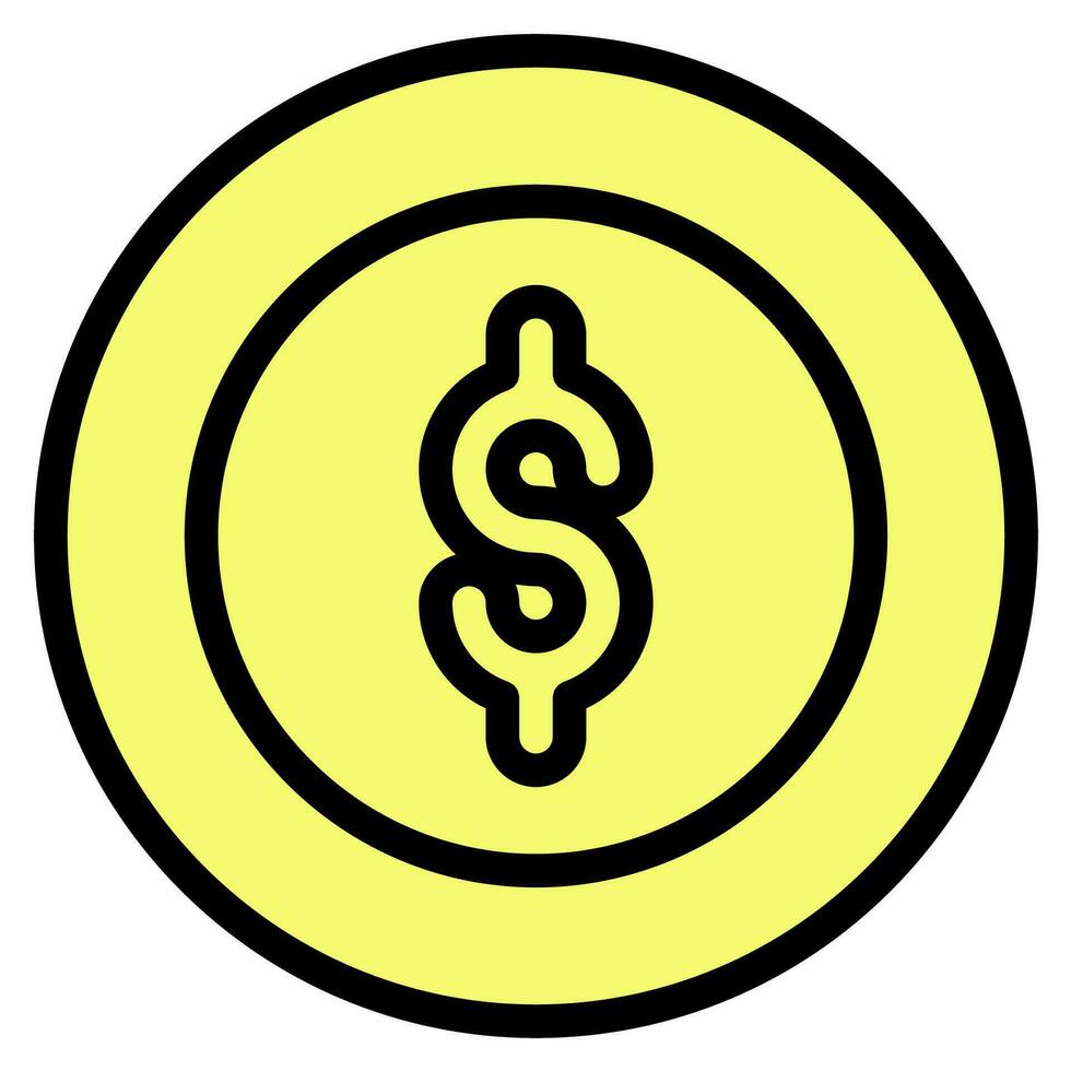 munt dollar icoon vector of logo illustratie stijl