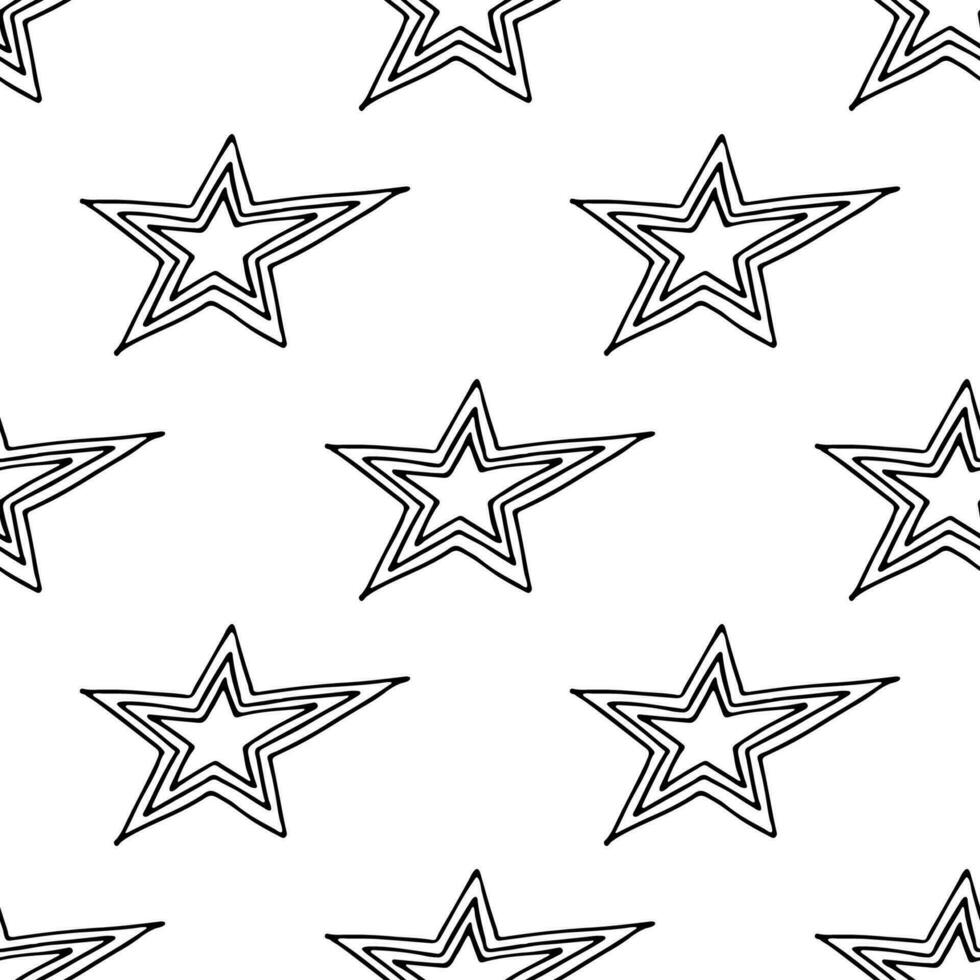 naadloos patroon met schattig sterren tekening voor decoratief afdrukken, omhulsel papier, groet kaarten, behang en kleding stof vector