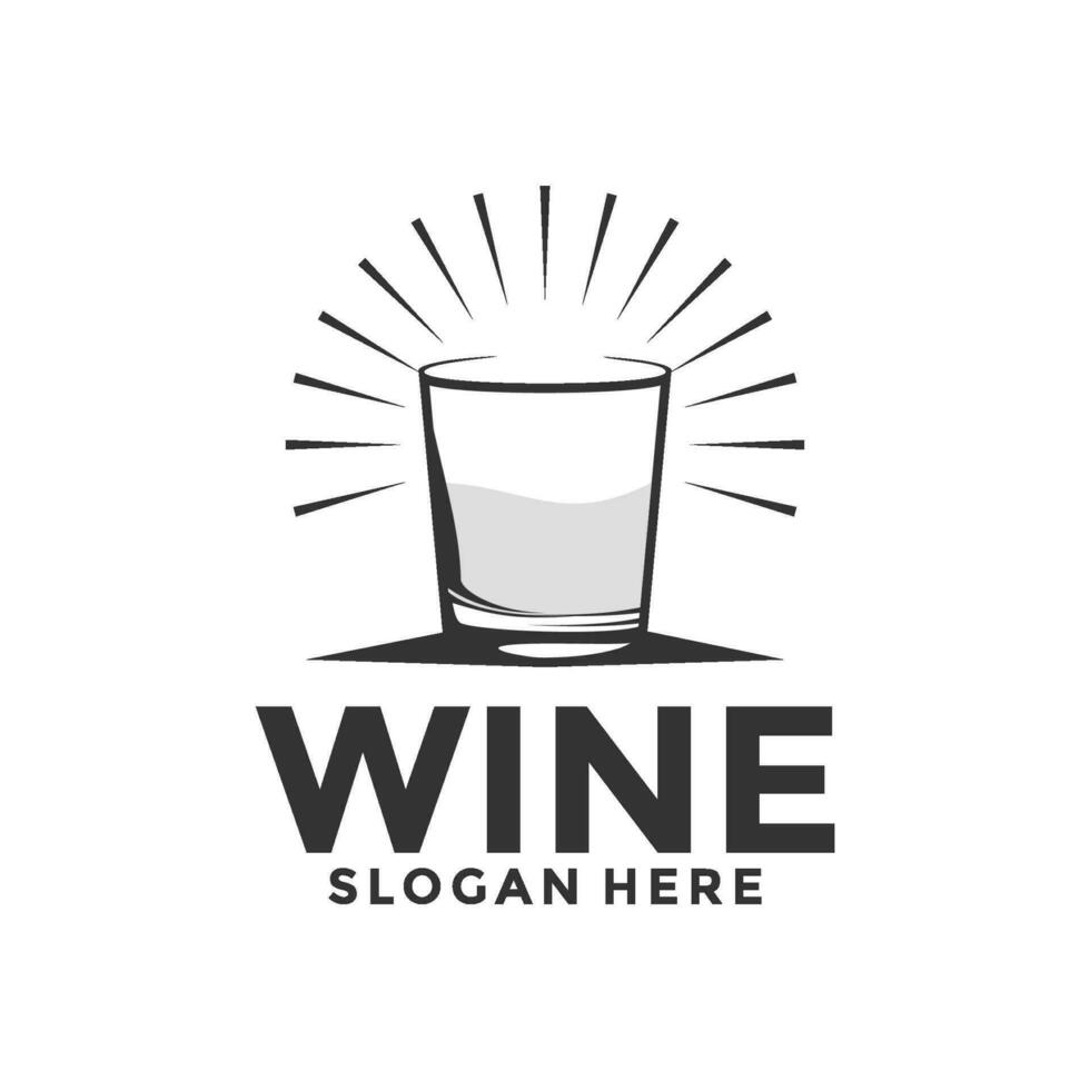 wijn logo. logo voor een likeur op te slaan, restaurant, of bar. logo, wijn logo ontwerp sjabloon vector