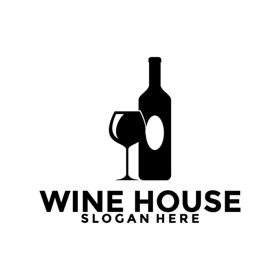 wijn huis logo, bar en restaurant logo ontwerp sjabloon vector