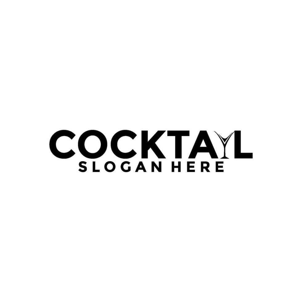 cocktail logo ontwerp vector vintage. alcohol drinken icoon. cocktail glas vector retro ontwerp sjabloon