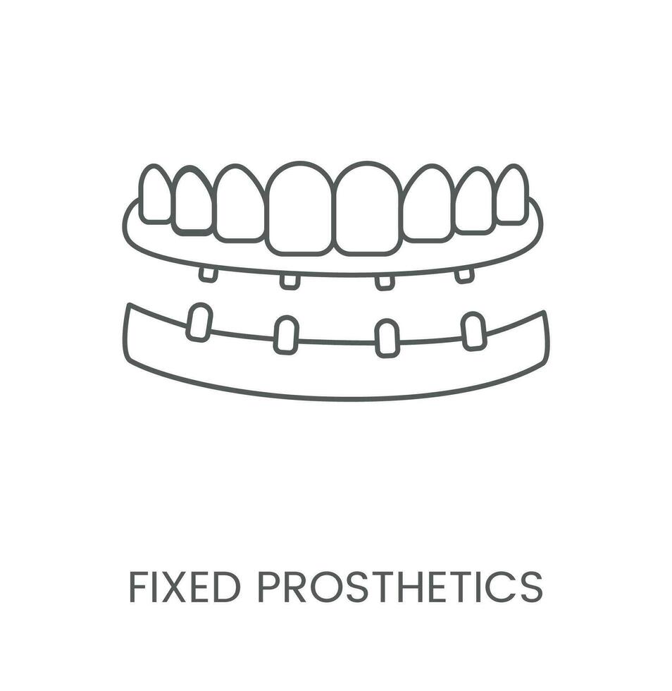 lineair icoon gemaakt protheses. vector illustratie voor tandheelkundig kliniek
