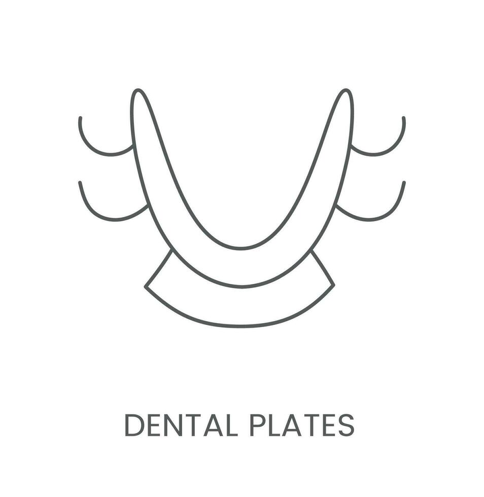 lineair icoon tandheelkundig platen. vector illustratie voor tandheelkundig kliniek