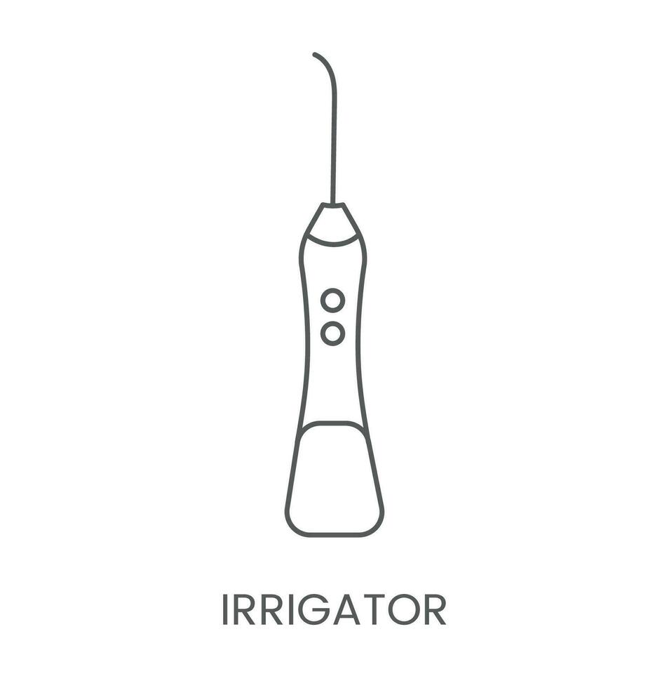 lineair icoon irrigator. vector illustratie voor tandheelkundig kliniek