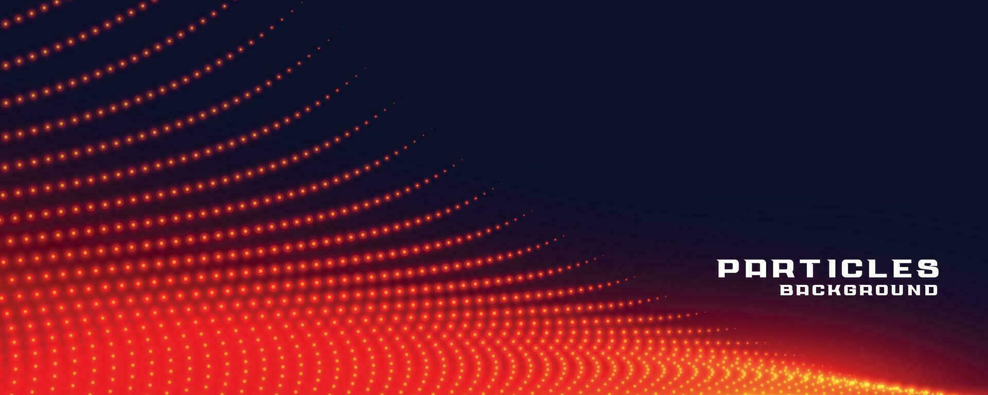 deeltjes stromen banier in rood gloeiend lichten kleur vector
