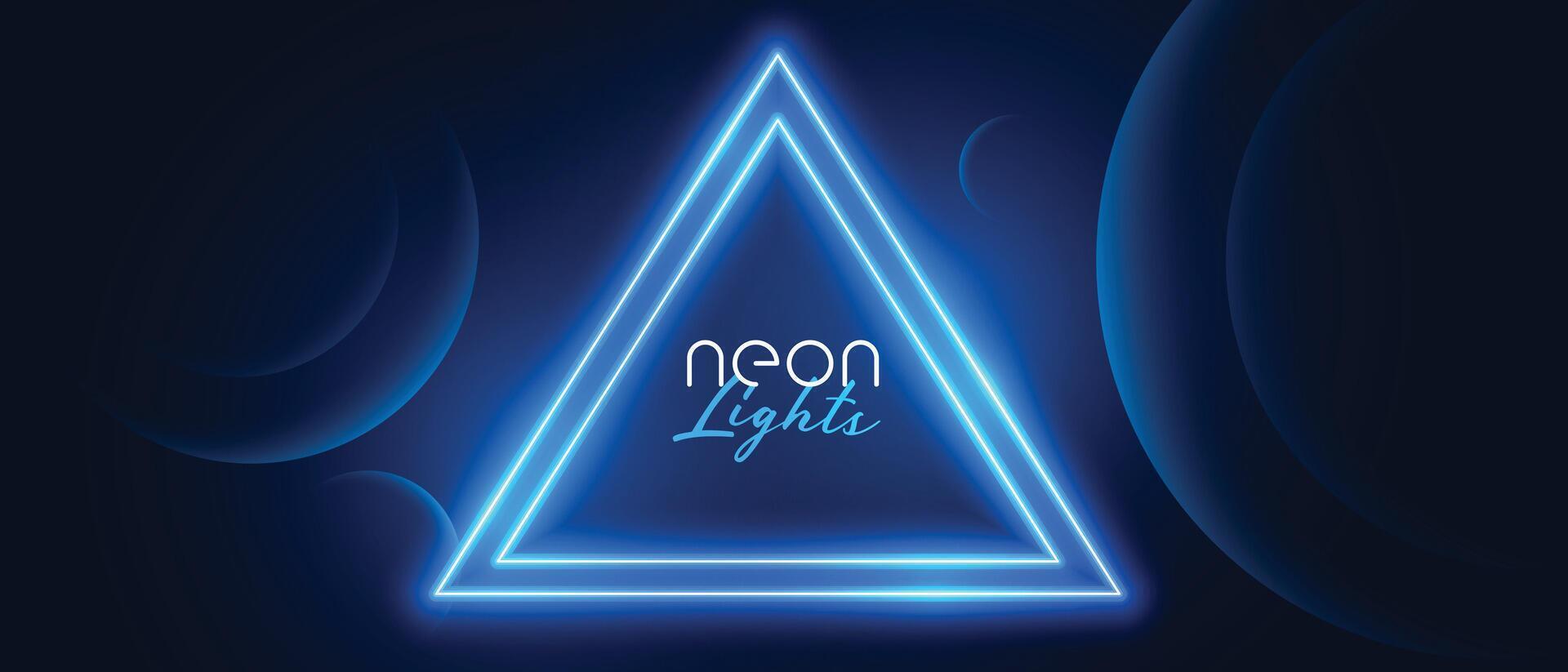 blauw neon cirkel licht kader banier ontwerp vector