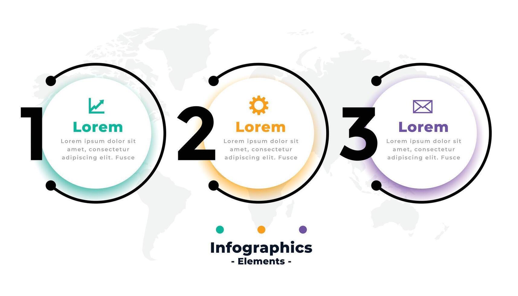 drie stappen modern infographic sjabloon vector