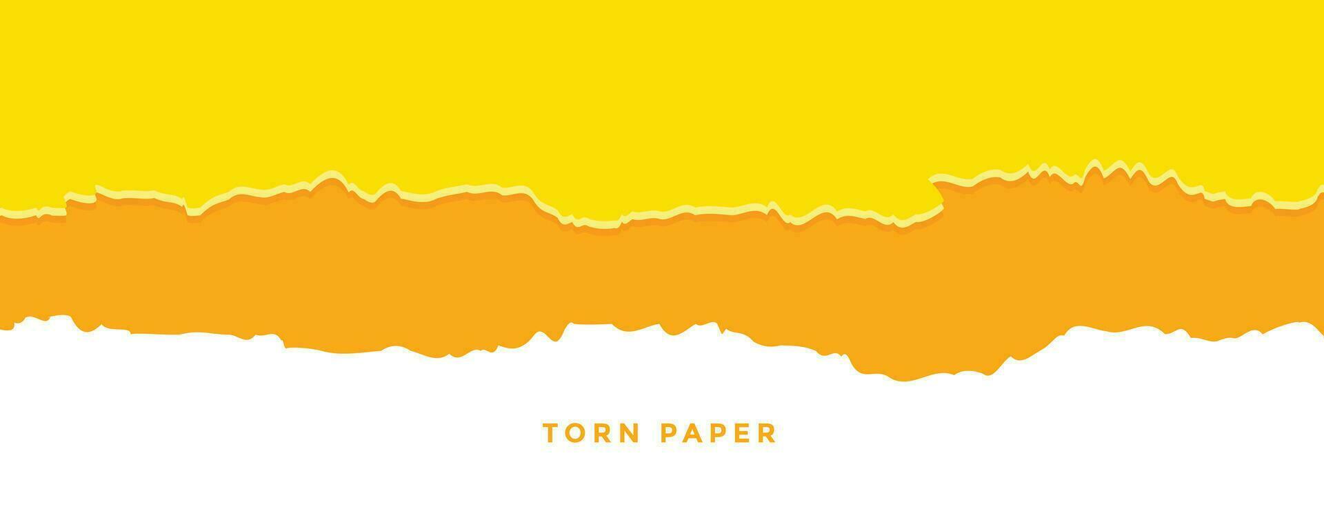 oranje en geel gescheurd papier effect banier vector