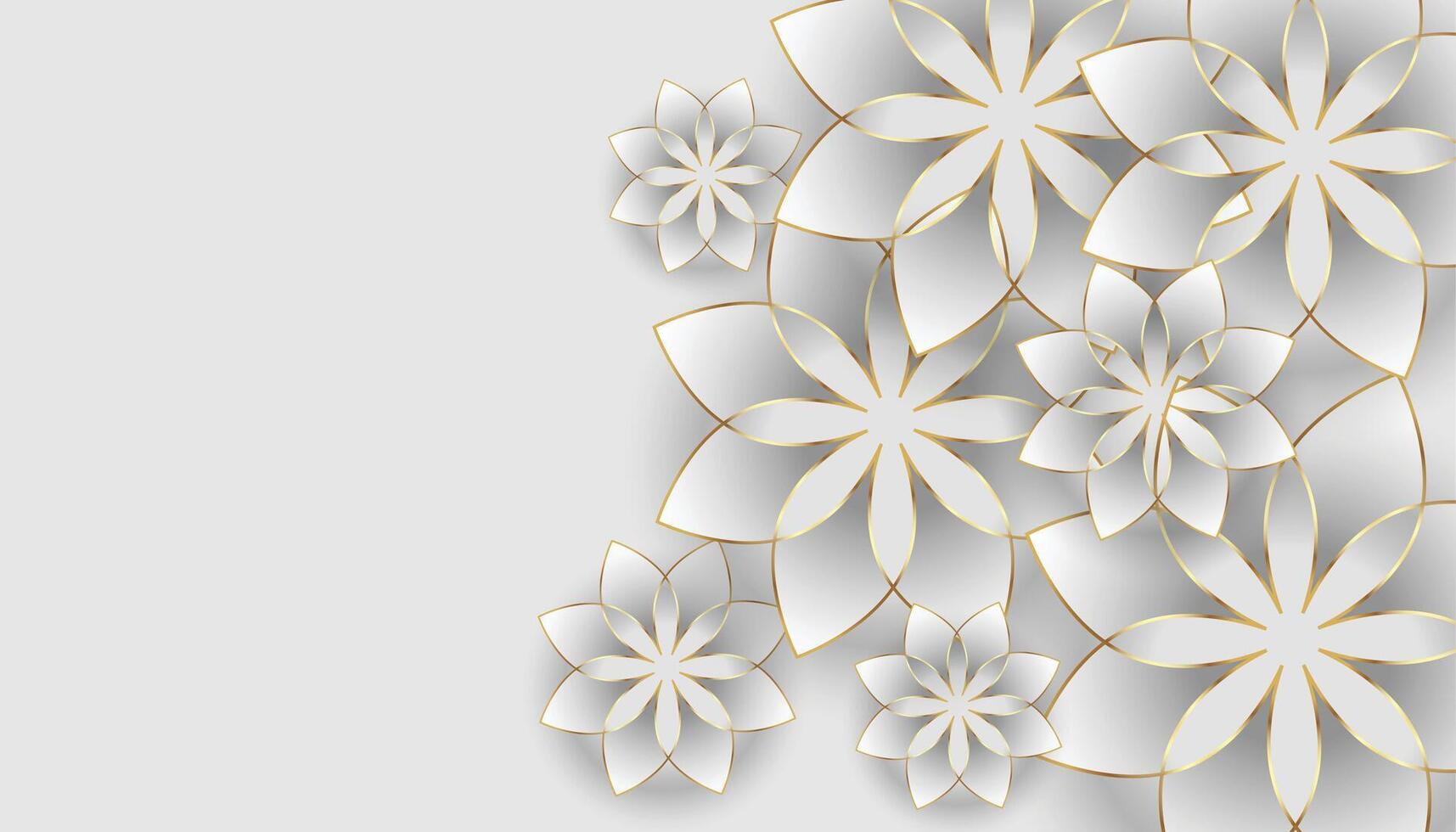 wit achtergrond met bloemen decoratie vector