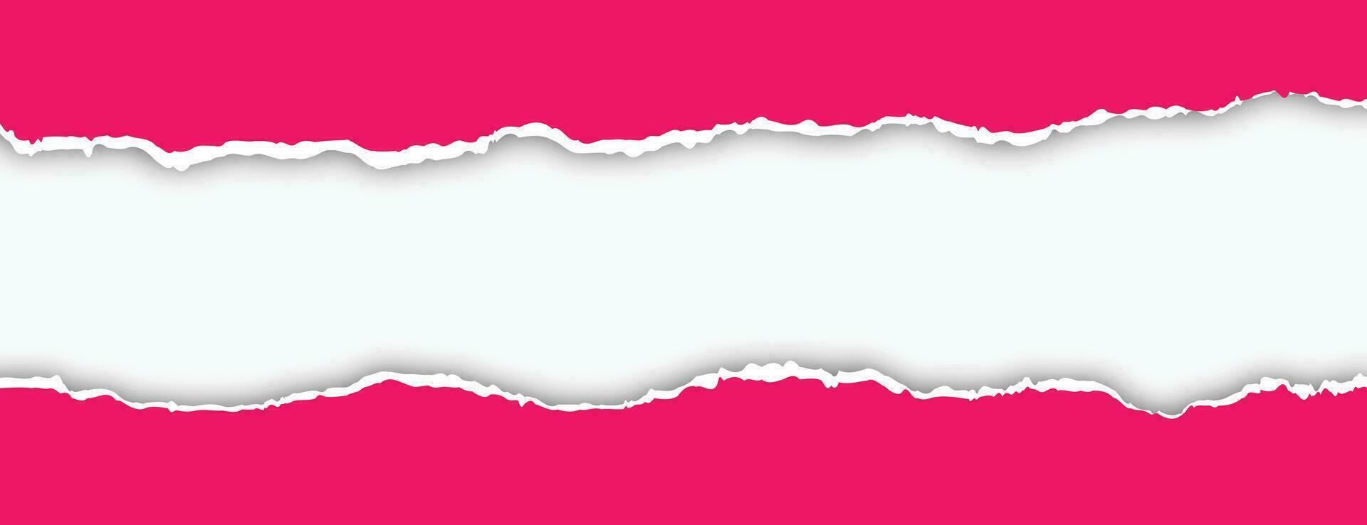 roze gescheurd papier effect banier ontwerp vector
