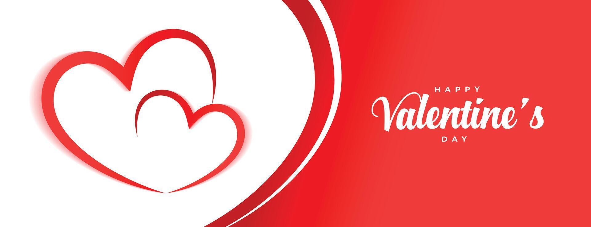 gelukkig valentijnsdag dag harten banier ontwerp vector