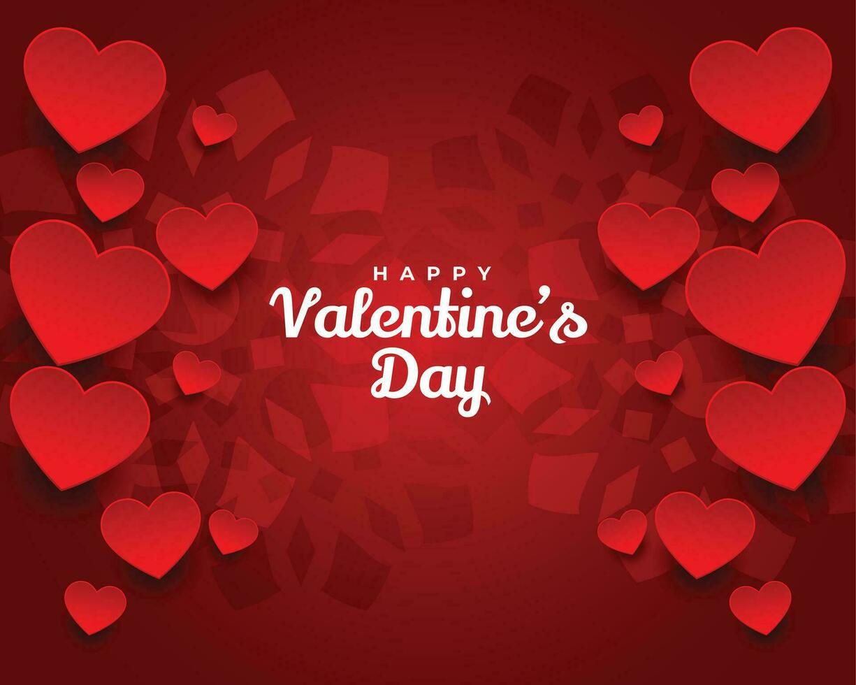 lief gelukkig valentijnsdag dag rood harten achtergrond vector