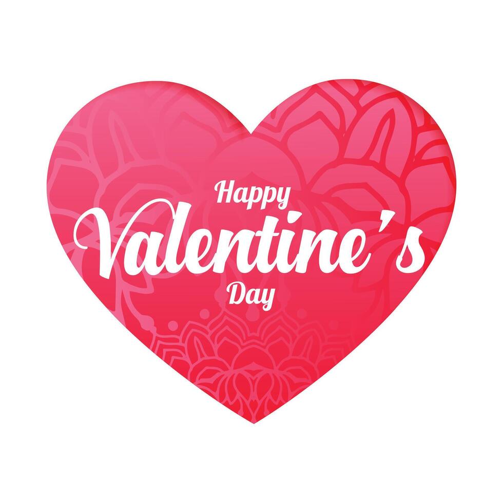 mooi hoor gelukkig valentijnsdag dag hart wensen kaart ontwerp vector