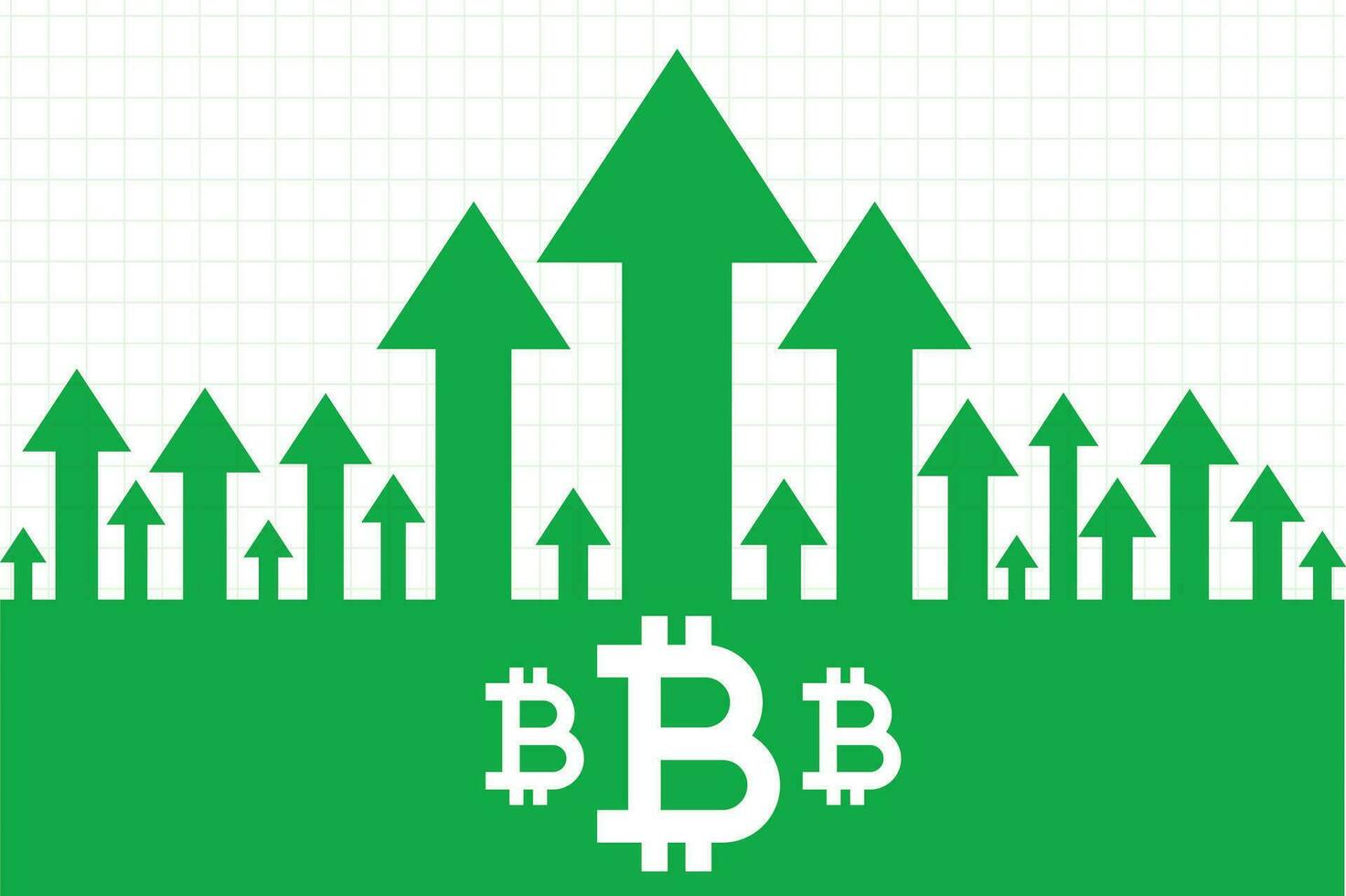 bitcoin groei naar boven groen pijl concept vector