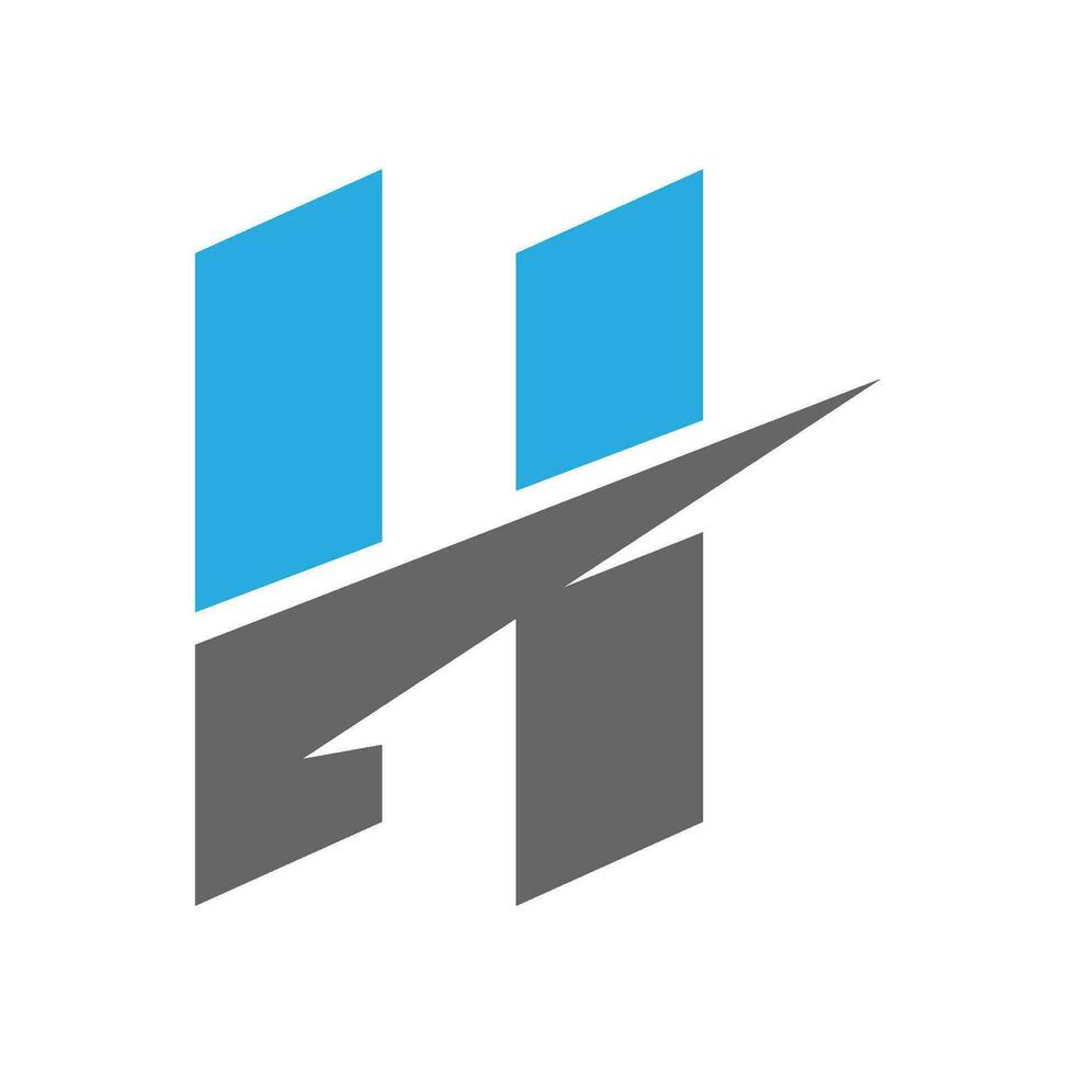 brief h logo icoon vector