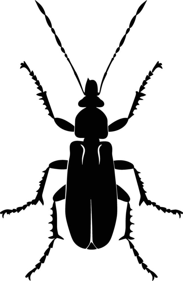 ai gegenereerd silhouet insect of kever vol lichaam zwart kleur enkel en alleen vector