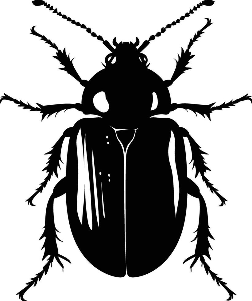 ai gegenereerd silhouet insect of kever vol lichaam zwart kleur enkel en alleen vector