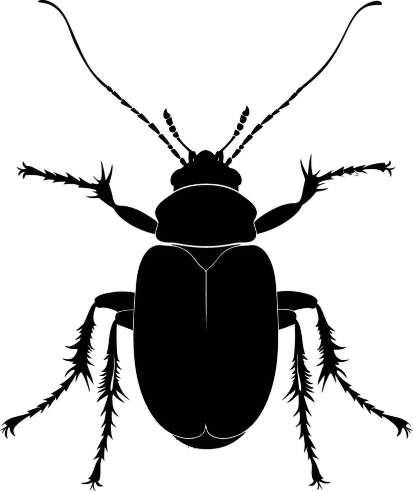 ai gegenereerd silhouet insect of kever vol lichaam zwart kleur enkel en alleen vector