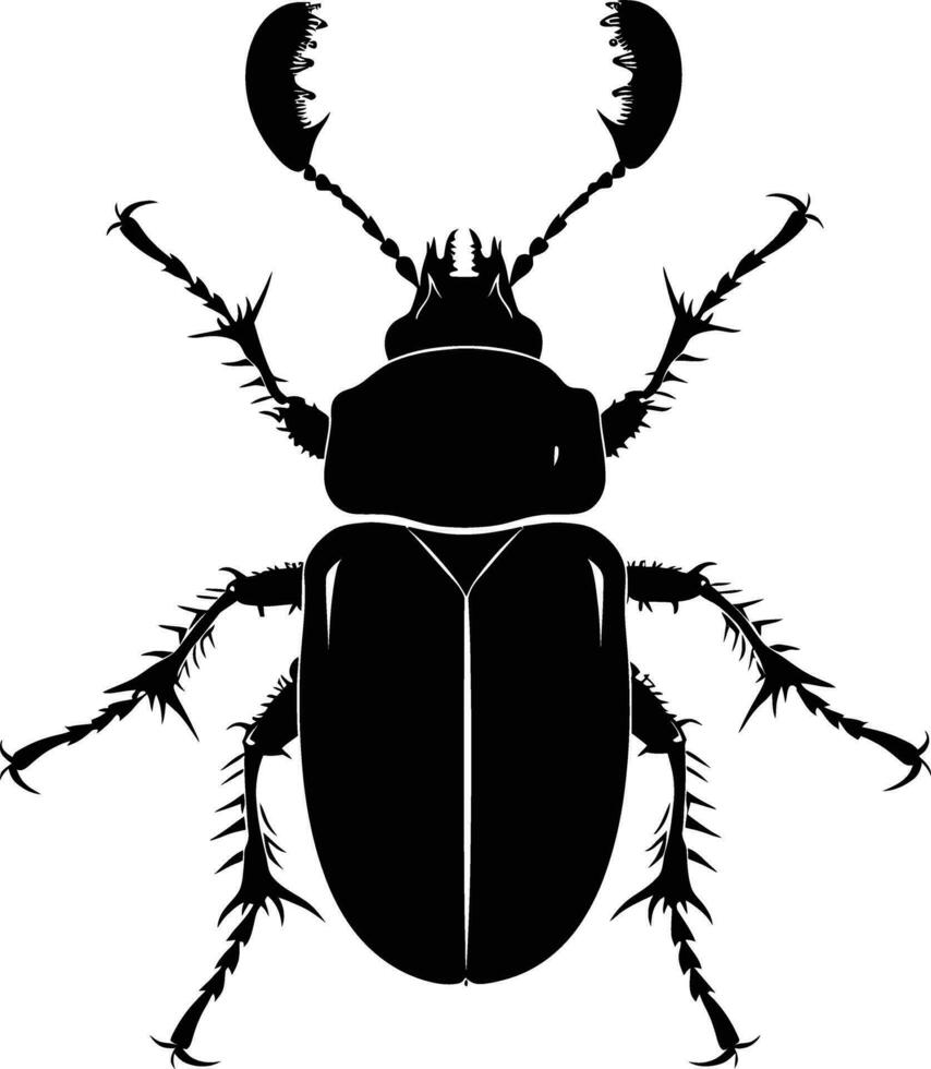 ai gegenereerd silhouet insect of kever vol lichaam zwart kleur enkel en alleen vector