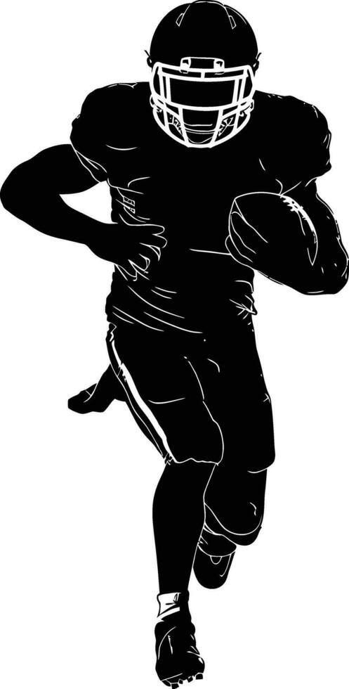 ai gegenereerd silhouet Amerikaans Amerikaans voetbal speler vol lichaam zwart kleur enkel en alleen vector