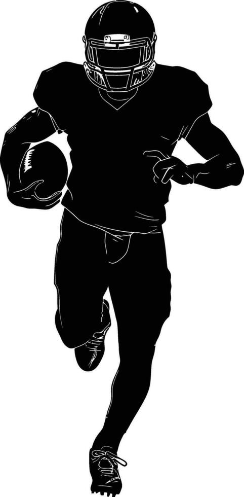 ai gegenereerd silhouet Amerikaans Amerikaans voetbal speler vol lichaam zwart kleur enkel en alleen vector