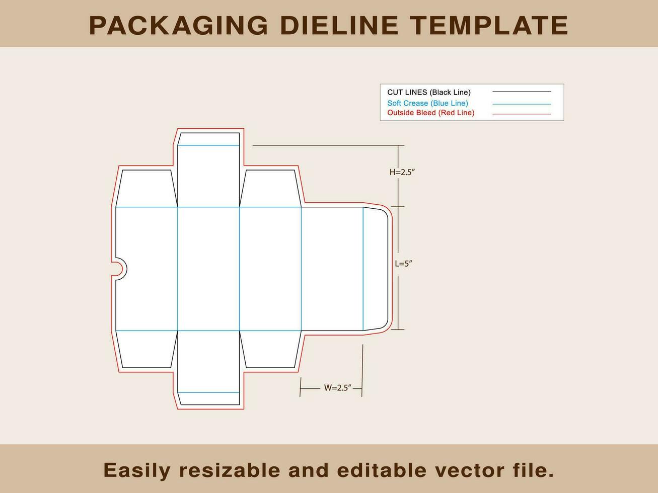 rechthoekig doos, doos dieline sjabloon vector