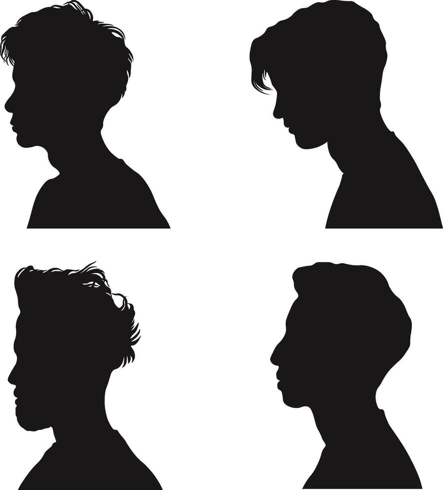 Mens hoofd silhouet verzameling. vector reeks
