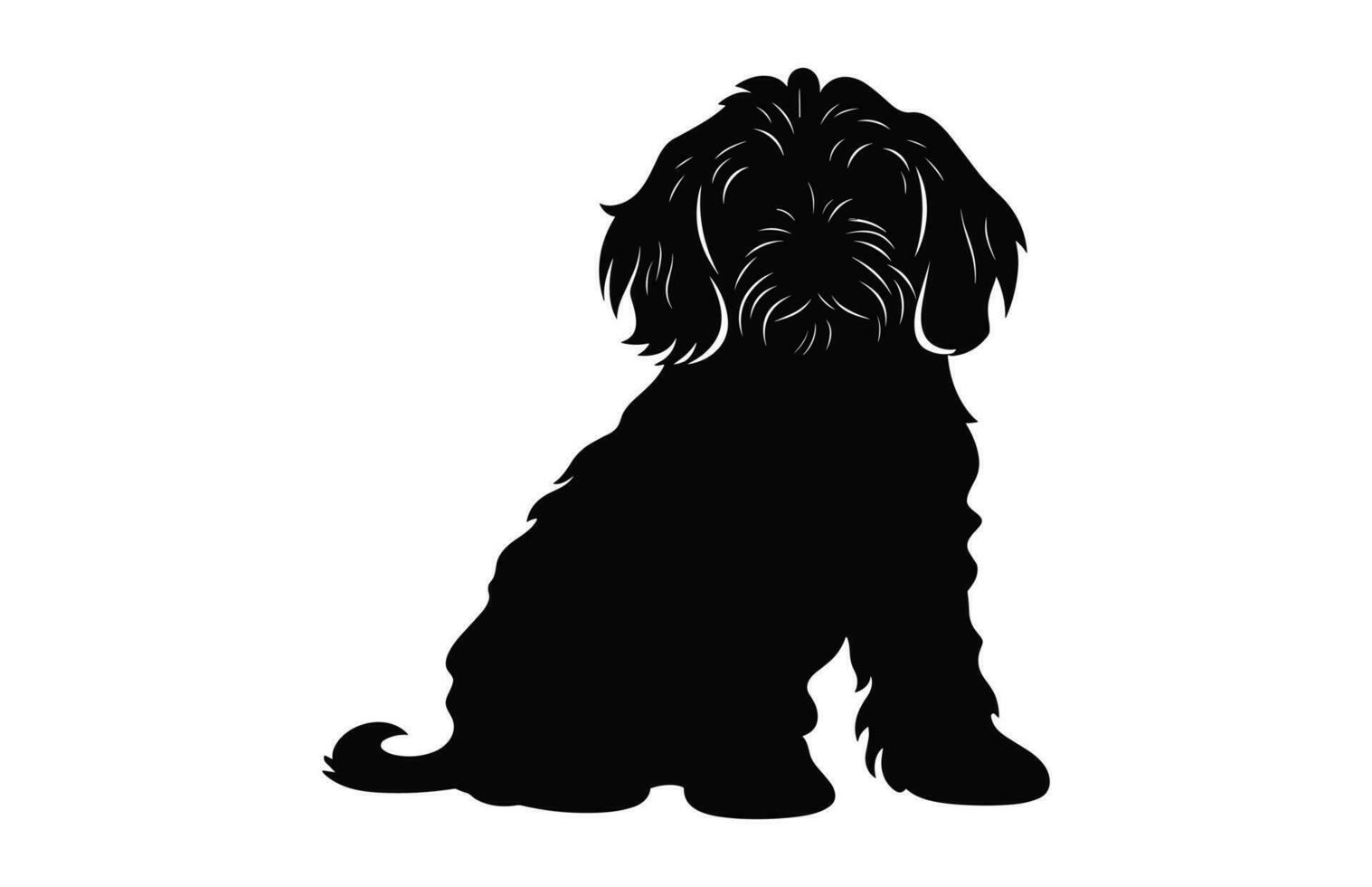 cockapoo hond vector zwart silhouet geïsoleerd Aan een wit achtergrond