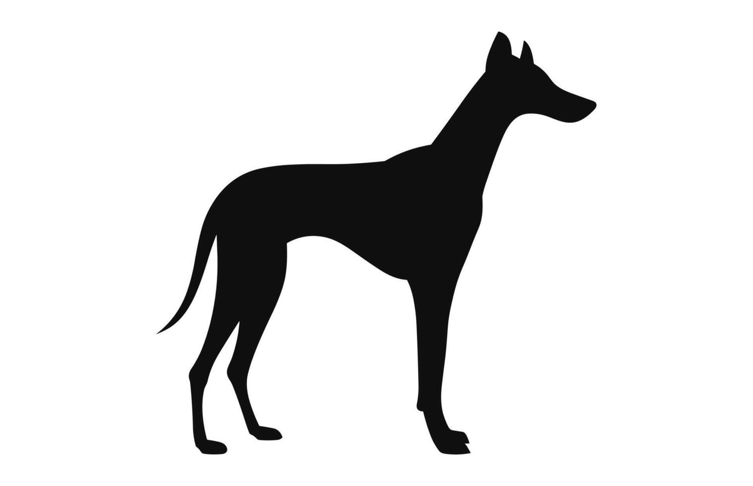 windhond hond vector zwart silhouet vrij