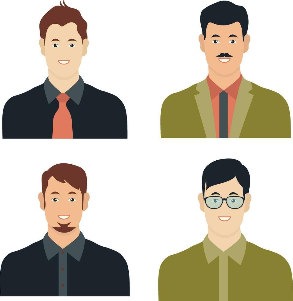 verzameling van bedrijf Mens avatar karakter. gebruiker profiel. geïsoleerd vector