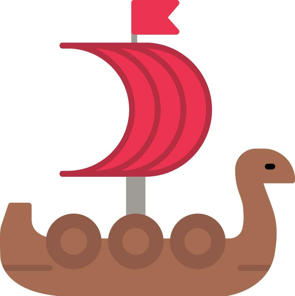 viking schip vlak icoon vector