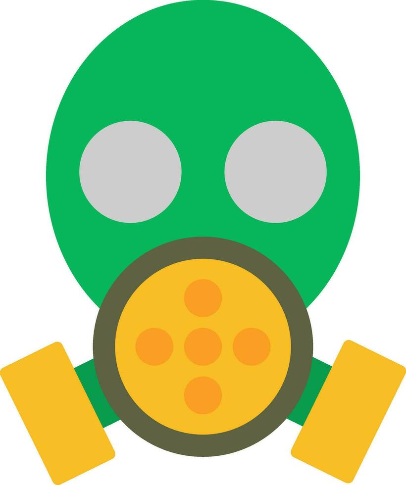 gasmasker platte pictogram vector