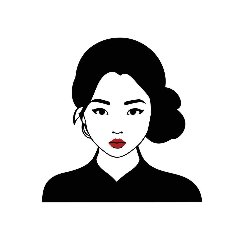 mooi vrouw gezicht. portret van een mooi vrouw. vector illustratie