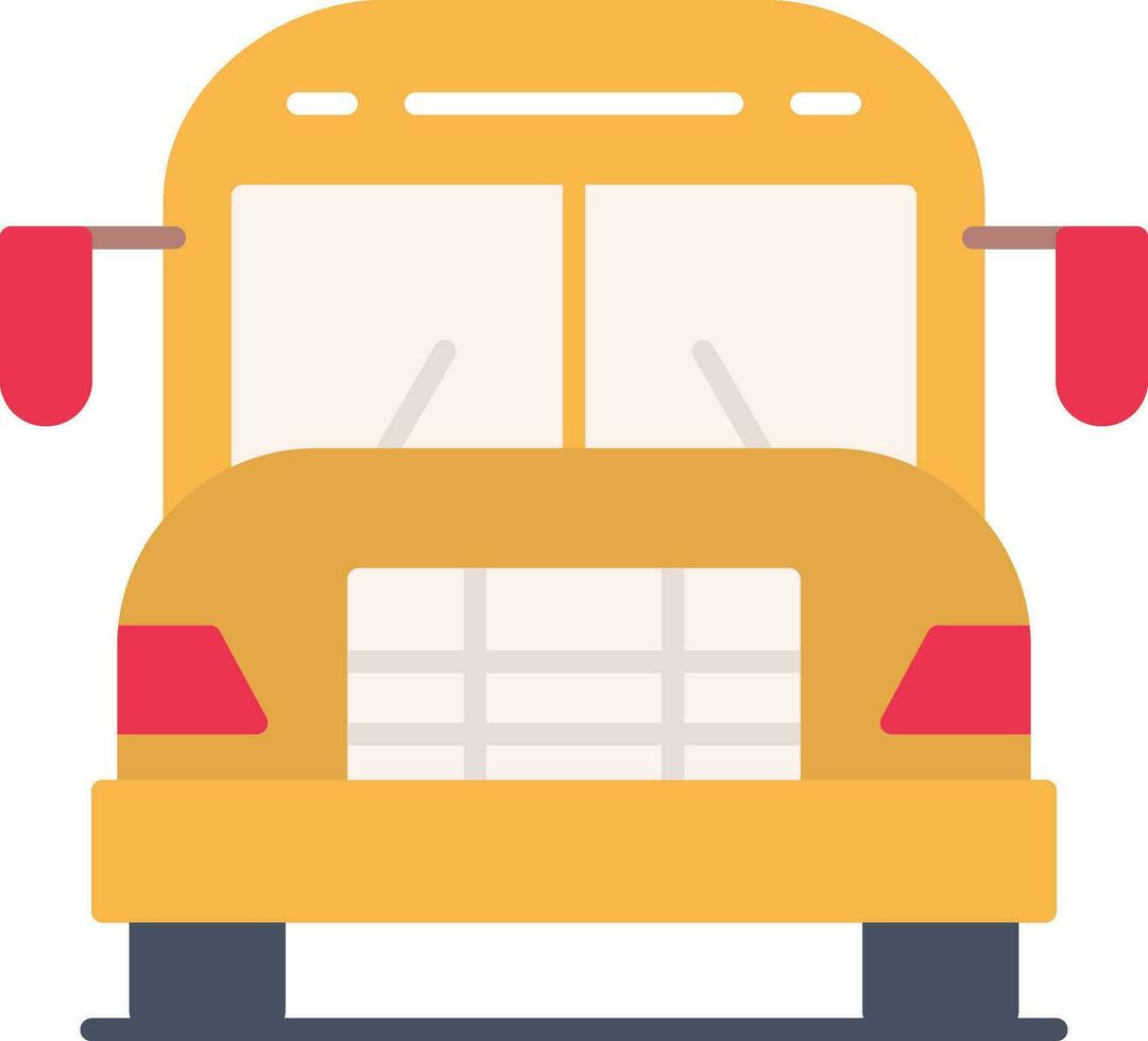 platte pictogram schoolbus vector