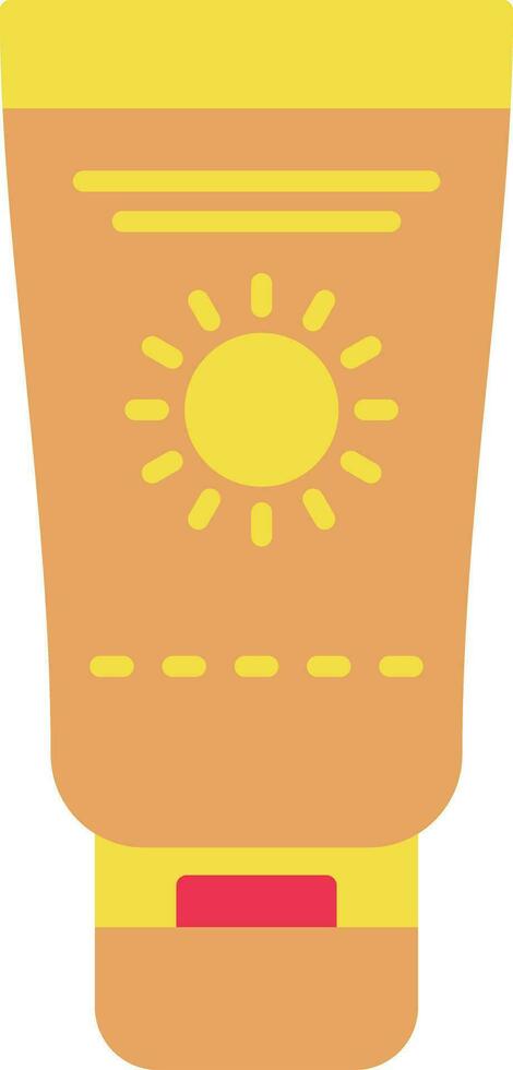 zonnebrandcrème plat pictogram vector