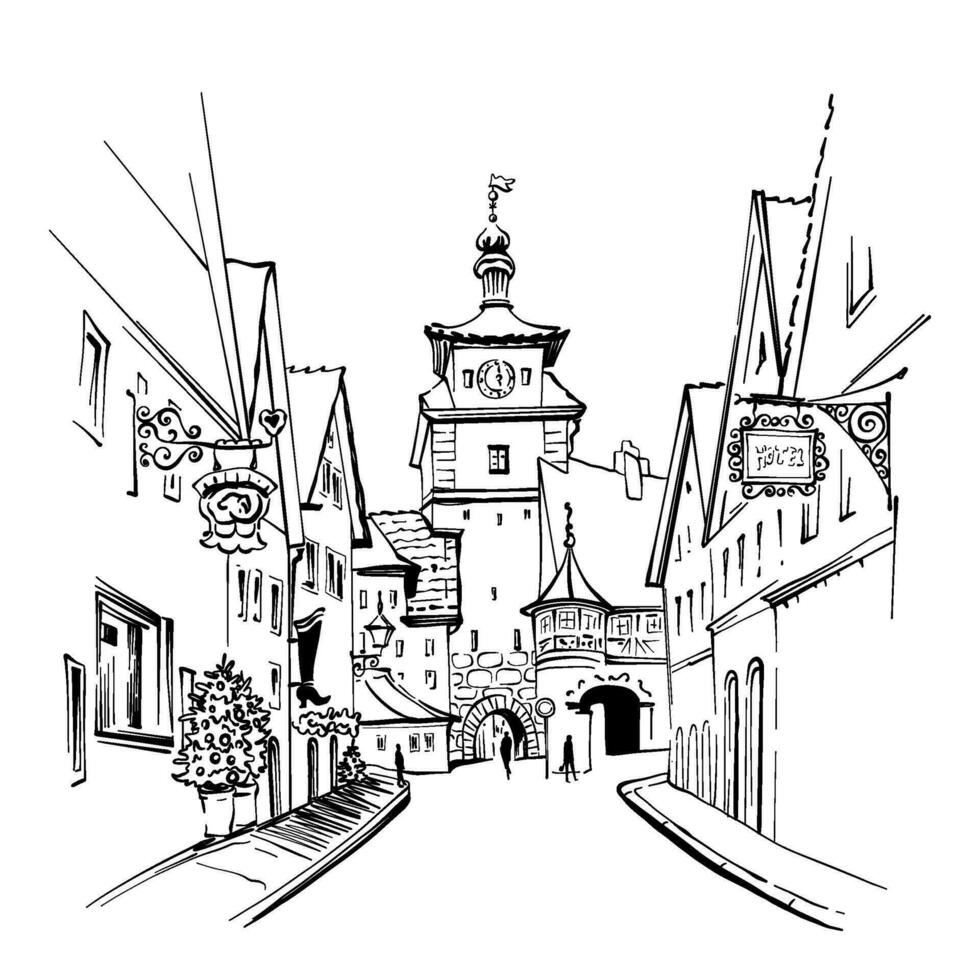 Rothenburg ob der tauber, Duitsland vector