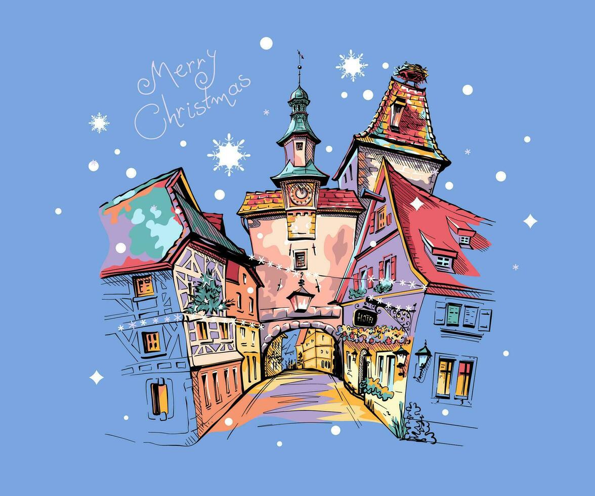 Rothenburg ob der tauber, Duitsland vector