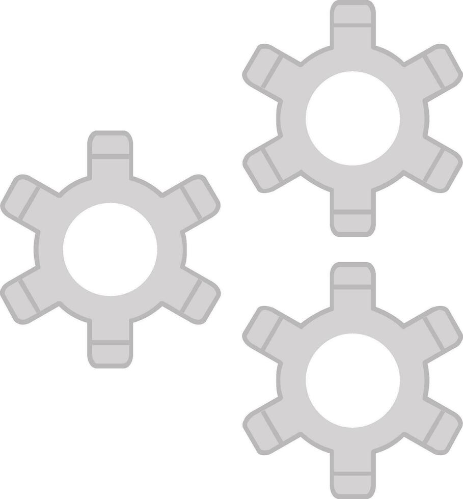 tandwielen plat pictogram vector