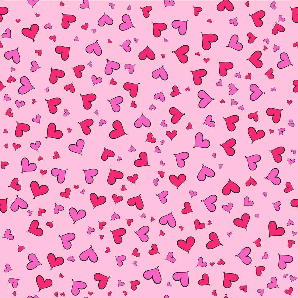 naadloze patroon van roze harten textuur achtergrond, vectorillustratie vector