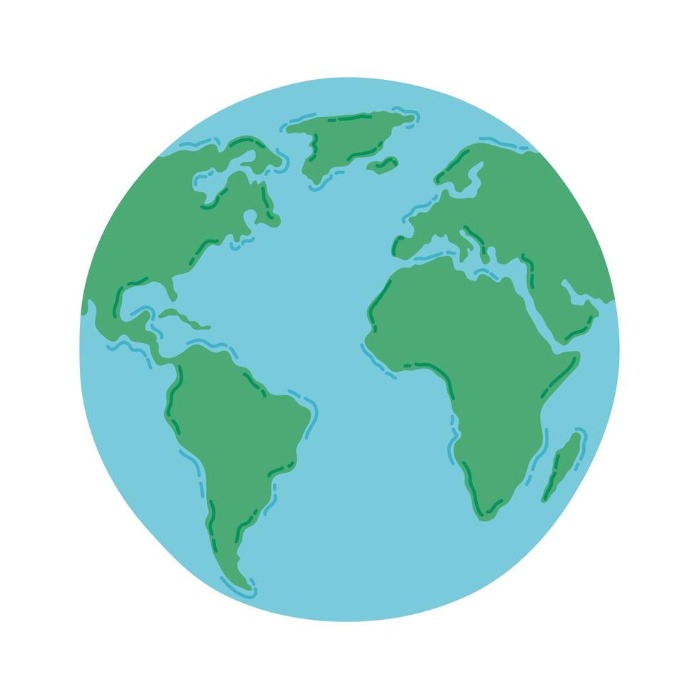 wereld planeet aarde ecologie pictogram vector