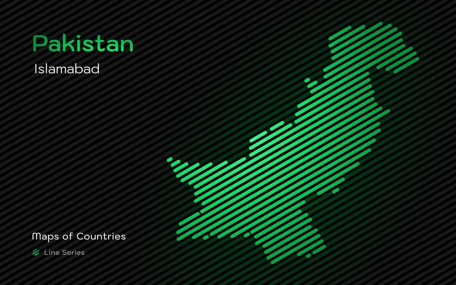 Pakistan kaart in een lijn patroon. gestileerde gemakkelijk vector kaart