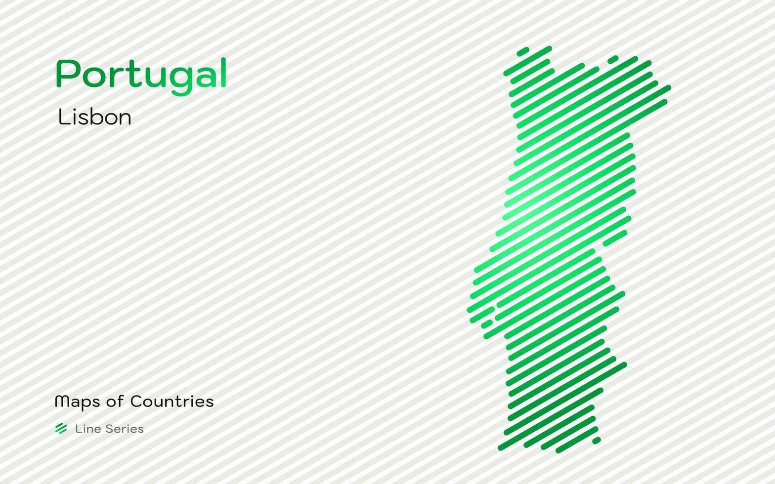 Portugal kaart in een lijn patroon. gestileerde gemakkelijk vector kaart