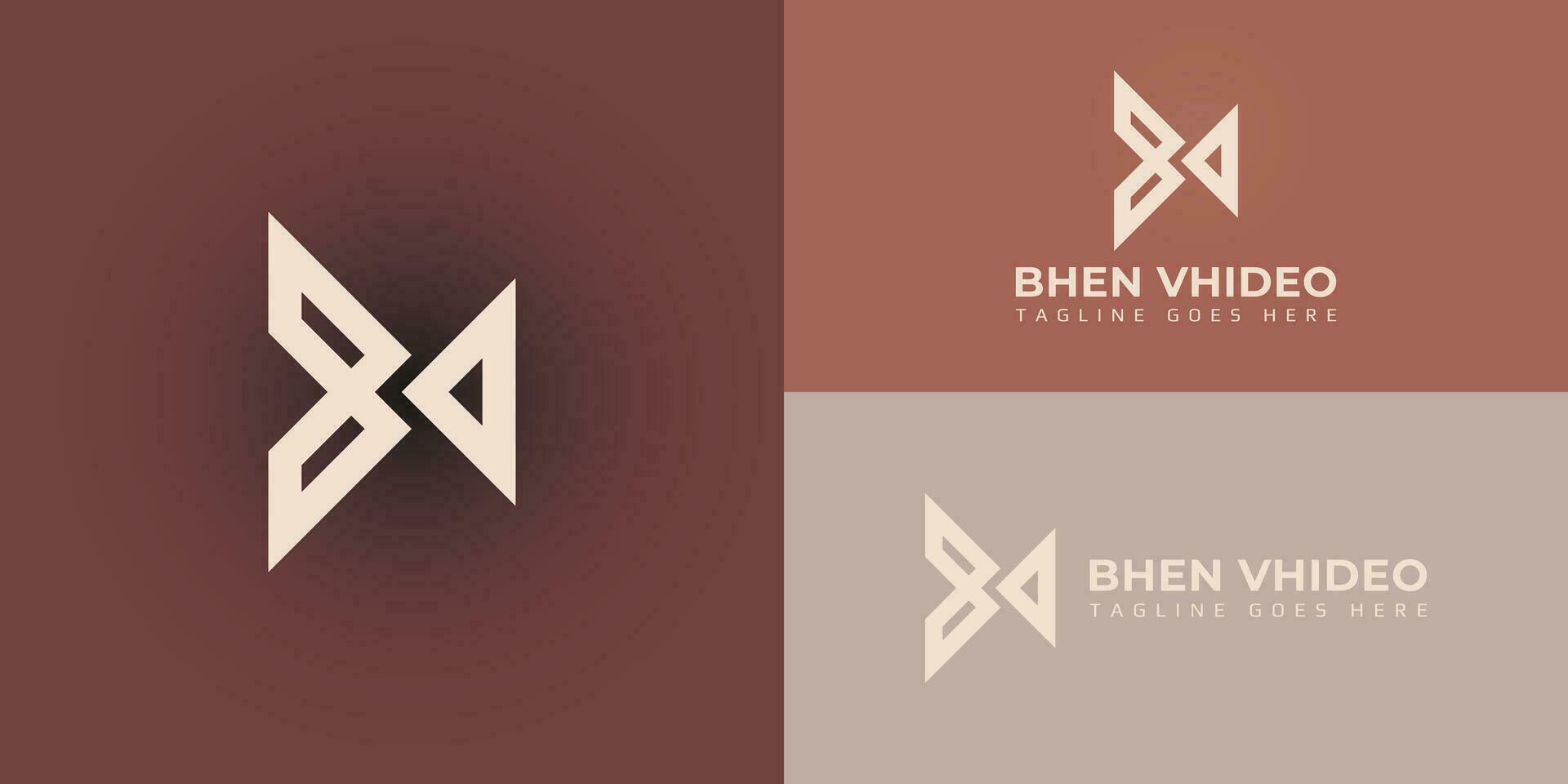 abstract eerste brief bv of vb logo in wit kleur geïsoleerd in bruin achtergronden toegepast voor geanimeerd video ontwerp agentschap logo ook geschikt voor de merken of bedrijven hebben eerste naam bv of vb. vector