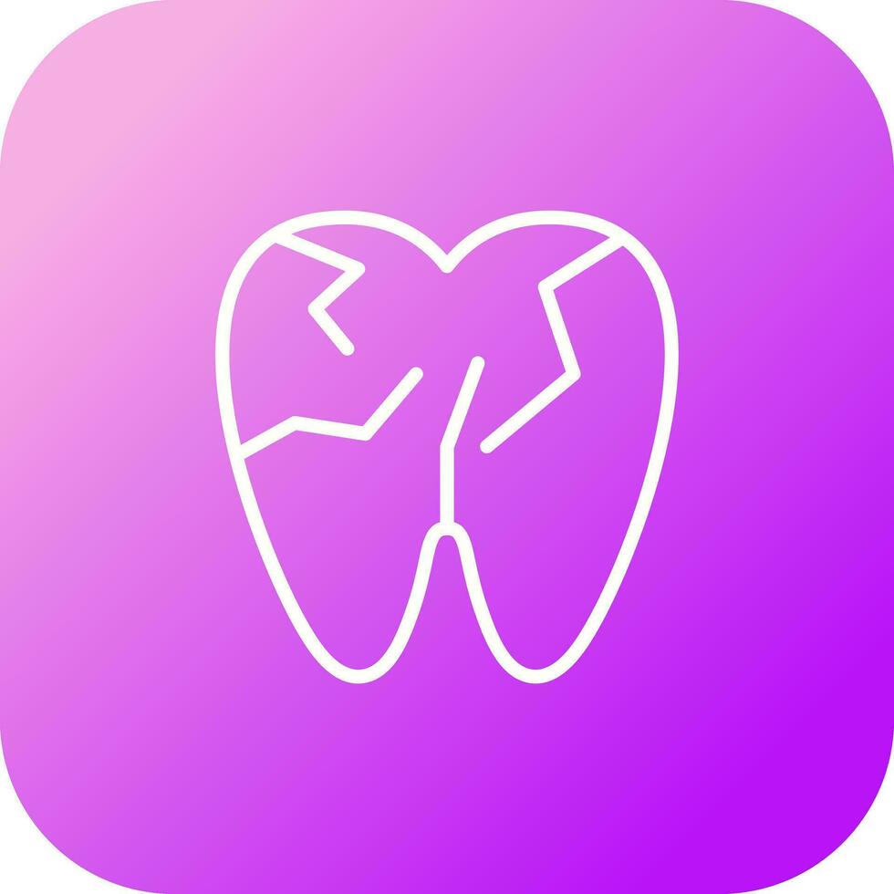 gebarsten tand vector icoon